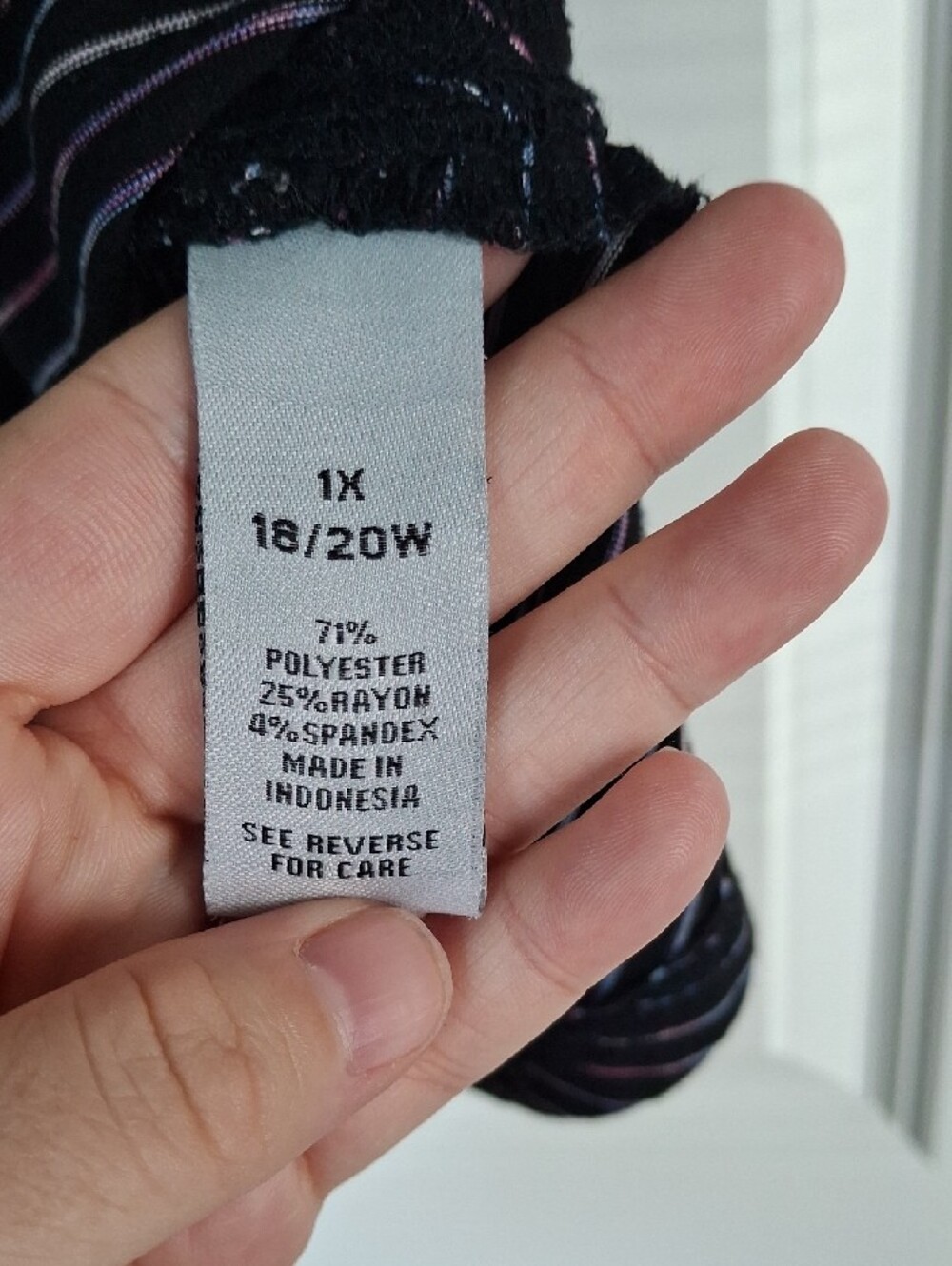 Catherine's Black Multi-Stripe Women's Top - Picture 3 of 5